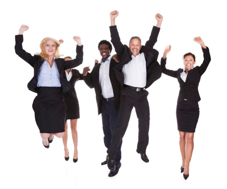 Happy Multi-racial Group Of Business People